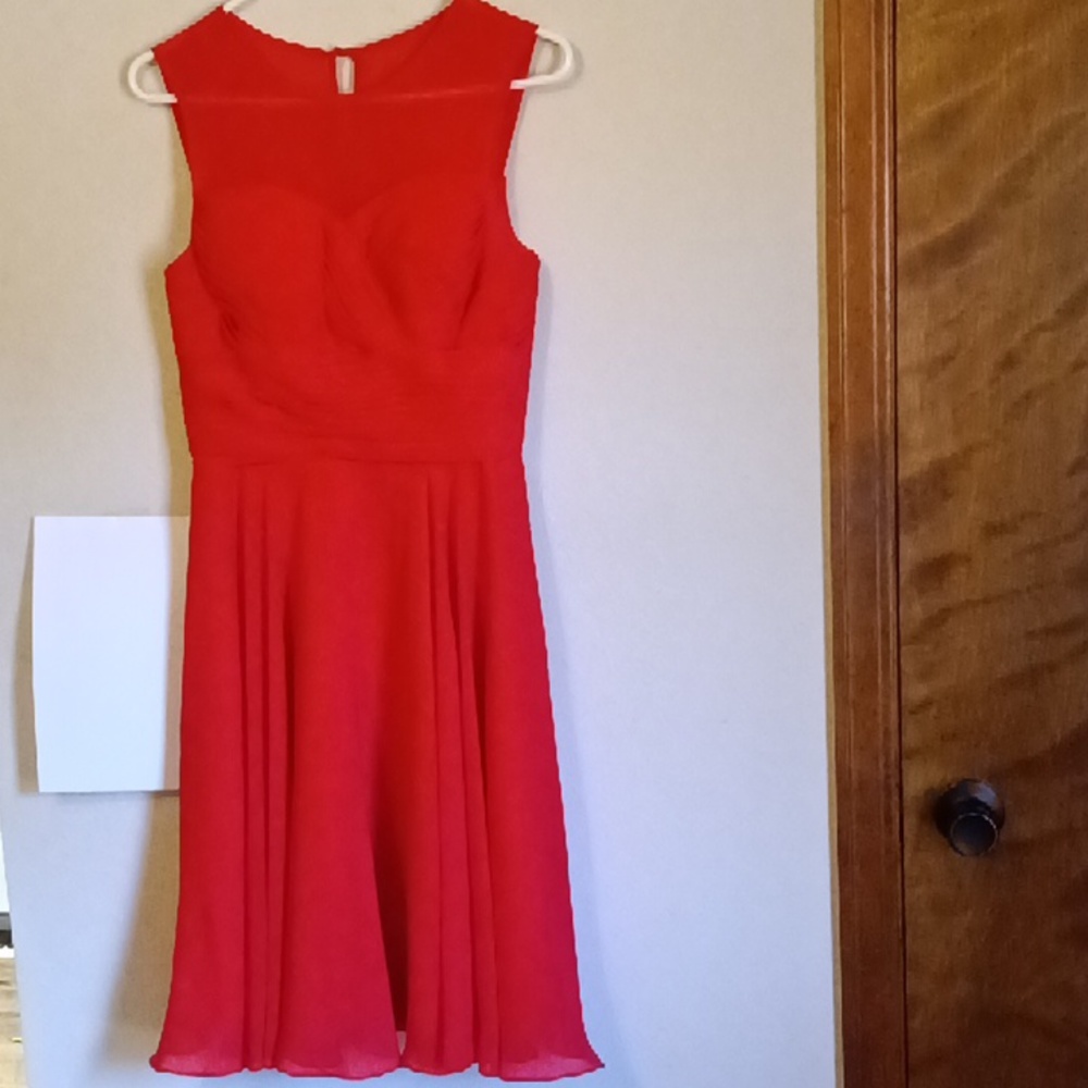 Azazie scarle, knee length formal dress